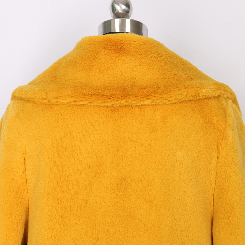 Nerazzurri long womans plus size faux rabbit fur coat yellow black grey colored fluffy teddy coat women's faux fur winter coats 201110