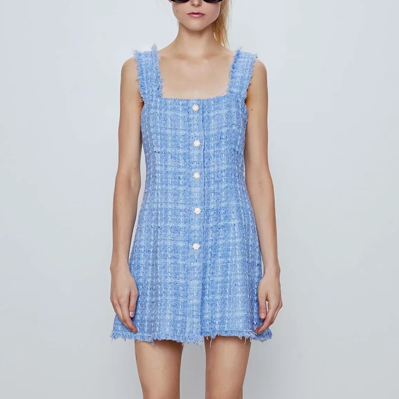 2021 New Dress Fashion Summer , Elegant, Feminine, Slim, Midi, Vintage, Button-down, Chic Girls 5F85, Blue.
2021 New Dress Fashion Summer , Elegant, Feminine, Slim, Midi, Vintage, Button-down, Chic Girls 5F85, Blue.