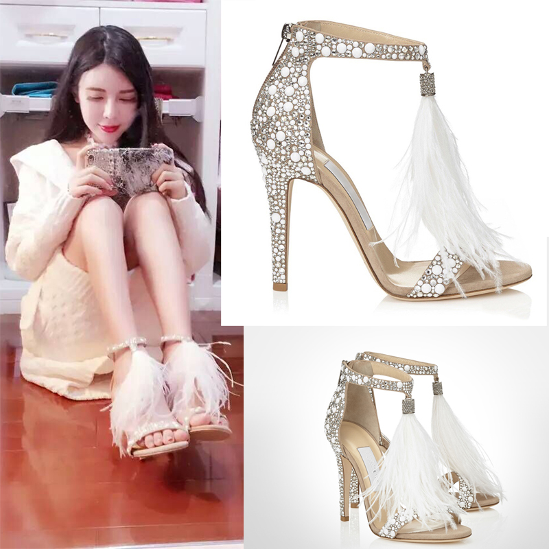 Hot sale-2020 New Fashion Designer Women Shoes With Feather Rhinestone Summer Sandals High Heels Crystals Party Bridal Shoes For Women, Same as picture
Hot sale-2020 New Fashion Designer Women Shoes With Feather Rhinestone Summer Sandals High Heels Crystals Party Bridal Shoes For Women, Same as picture