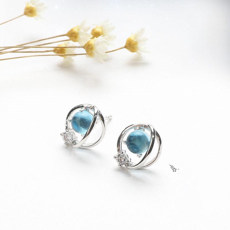 Stud YIZIZAI Fantastic Blue Zircon Universe Planet Earrings With Silver Color Star Earring For Women
Stud YIZIZAI Fantastic Blue Zircon Universe Planet Earrings With Silver Color Star Earring For Women