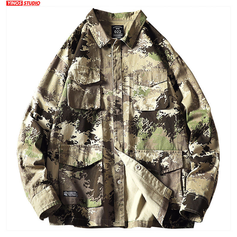 Dropshipping Men Japanese Streetwear Bomber Tops 2020 Loose Outdoor Sport Camouflage Coats Autumn Windbreaker Jacket T200502