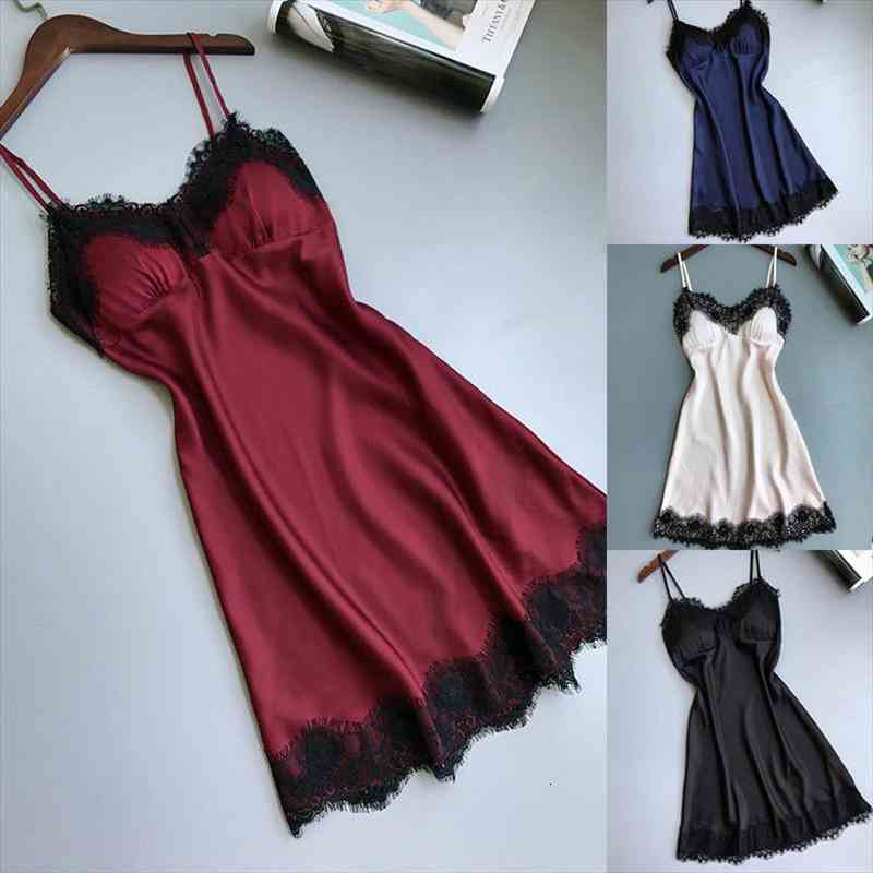 Backless Spaghetti Strap Sexy Lace Thin Silk Dress Women Sleeveless V-neck Summer Home Dress Solid Color Elegant Party, Black;gray
Backless Spaghetti Strap Sexy Lace Thin Silk Dress Women Sleeveless V-neck Summer Home Dress Solid Color Elegant Party, Black;gray