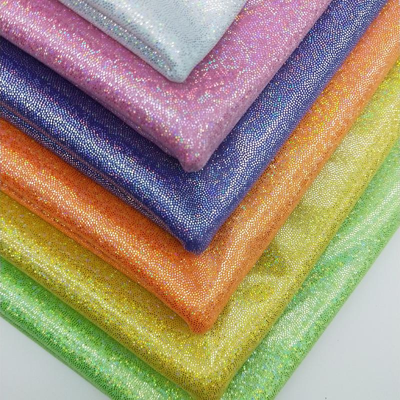 Clothing Fabric Glitter Laser Polyester Foil Bronzing Knit For Wedding Backdrop Decor Black White Blue Pin By The Meter