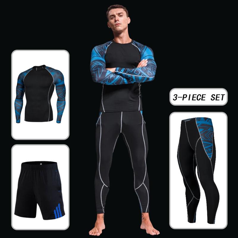Men Compression 3 Pcs Yoga Set Fitness Sports Suits Gym Long Sleeve Top Clothing Shirts Running Leggings Workout Pants, Dark blue
Men Compression 3 Pcs Yoga Set Fitness Sports Suits Gym Long Sleeve Top Clothing Shirts Running Leggings Workout Pants, Dark blue