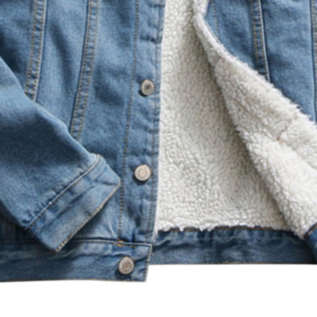 Women Denim Jacket With Fur Plus Size Warm Vintage Denim Jacket Long Sleeve Loose Coat Outwear Tops #Zer 201017