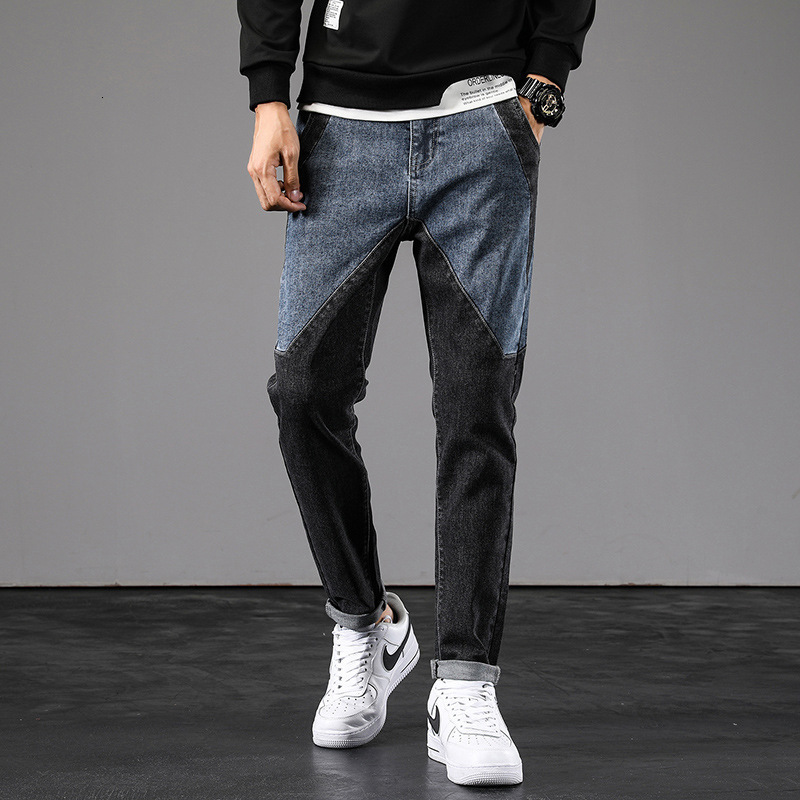 2021 New Fashion Streetwear Men Jeans Elastic Spliced Designer Casual Cotton Denim Trousers Korean Style Vintage Patchwork Slim Fit Pants 1t, Retro black blue
2021 New Fashion Streetwear Men Jeans Elastic Spliced Designer Casual Cotton Denim Trousers Korean Style Vintage Patchwork Slim Fit Pants 1t, Retro black blue
