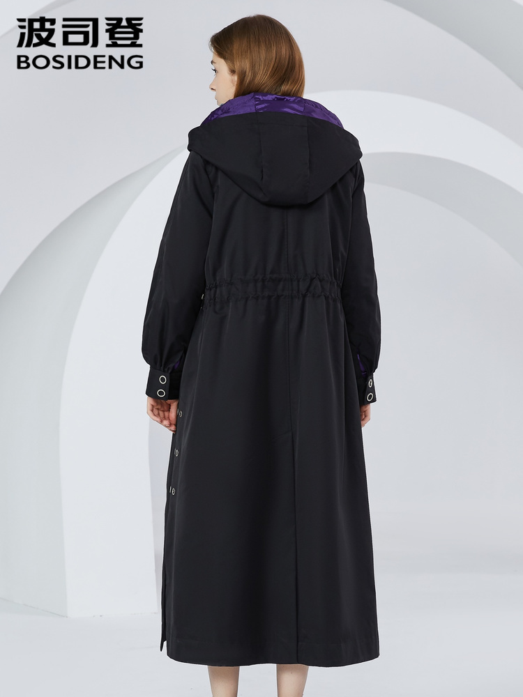 BOSIDENG Winter down jacket women's long over-knee length detachable liner windbreaker warm coat trend B80141140 201019