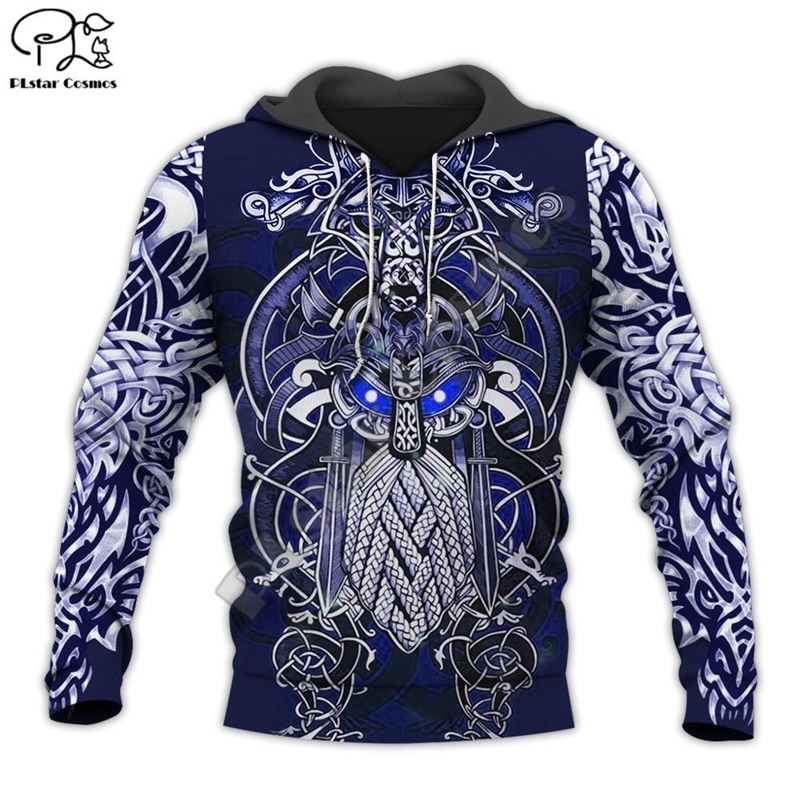 PLstar Cosmos Viking Warrior Tattoo Fashion Tracksuit casual 3DfullPrint HoodieSweatshirtJacketMens Womens style10 201020
