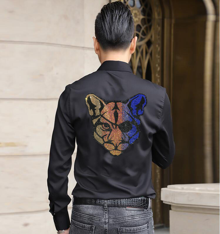 Selling Strass Hot Men's Shirts Casual Clothing Fine Fitting Chemise Homme 46n7, Black
Selling Strass Hot Men's Shirts Casual Clothing Fine Fitting Chemise Homme 46n7, Black