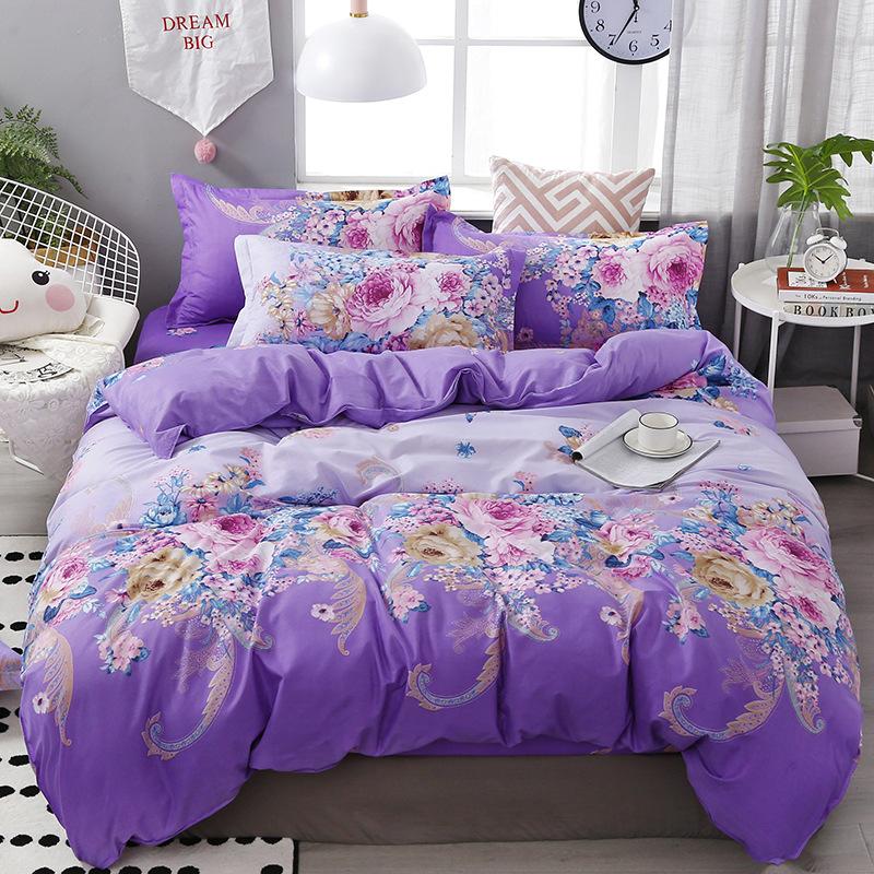 Modern Flower Printed Purple Bed Cover Set Kids Girl Duvet Cover Adult Child Bed Sheets And Pillowcases Comforter Bedding Set, 2tj-61075-022
Modern Flower Printed Purple Bed Cover Set Kids Girl Duvet Cover Adult Child Bed Sheets And Pillowcases Comforter Bedding Set, 2tj-61075-022