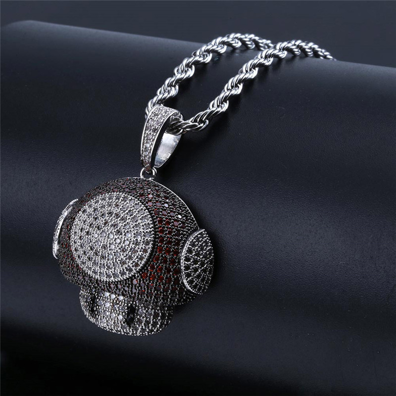 Pave Colorful Micro Zircon Mushroom Hip Hop Jewelry Necklace with Man Chain P991
Pave Colorful Micro Zircon Mushroom Hip Hop Jewelry Necklace with Man Chain P991