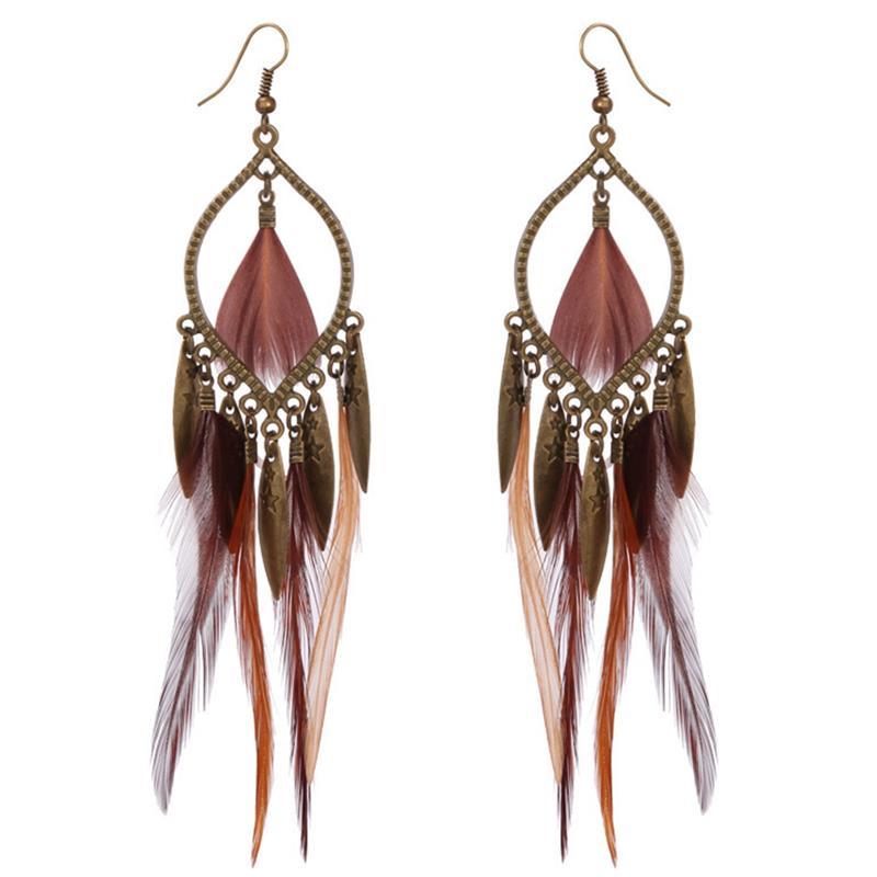 1 Pair Bohemian Style Women Dangle Earrings Fashion Artificial Feather Decor Bohemian Long Drop Earrings Jewelry Accessories
1 Pair Bohemian Style Women Dangle Earrings Fashion Artificial Feather Decor Bohemian Long Drop Earrings Jewelry Accessories