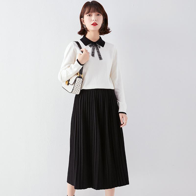 2020 Office Ladies Spring Autumn Knitted Suit Women Midi Dress New Trendy Fashion Female Elegant Sweater Skirt Two-piece, White
2020 Office Ladies Spring Autumn Knitted Suit Women Midi Dress New Trendy Fashion Female Elegant Sweater Skirt Two-piece, White
