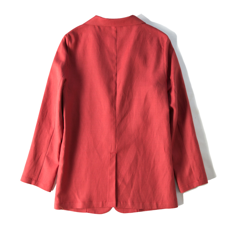 SuyaDream Women Silk Blazers 50%Silk 50%Linen Single Button Long sleeved Two Pockets Office Lady Solid Blazers New 201114