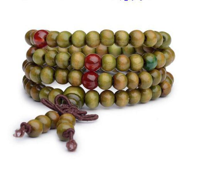 108 *0.6cm Mala Beads Bracelet Prayer Beads Tibetan Buddhist Rosary Wooden Bangle Buddha Jewelry Accessories for Men Women