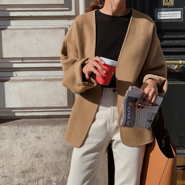 Wool coat short tweed 2021 Korean version ins double faced cashmere coat female autumn winter ab22, Black
Wool coat short tweed 2021 Korean version ins double faced cashmere coat female autumn winter ab22, Black
