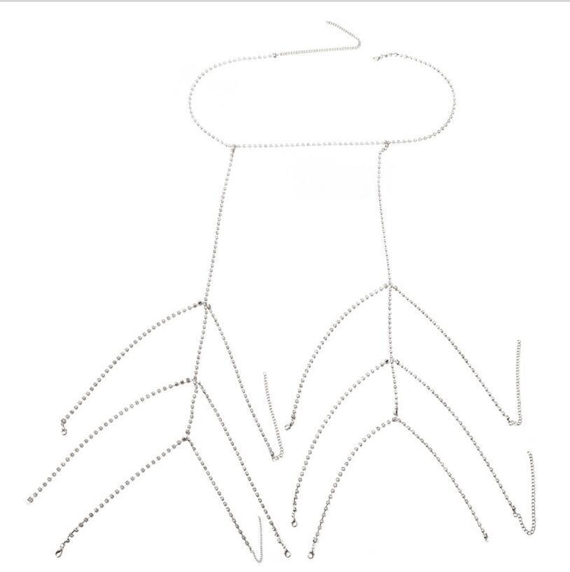 High quality crystal Night club Leg Thigh Chain Shiny Women Sexy Body Chain Leg Thigh Harness Jewelry Beach Multi Layers Chains T200508