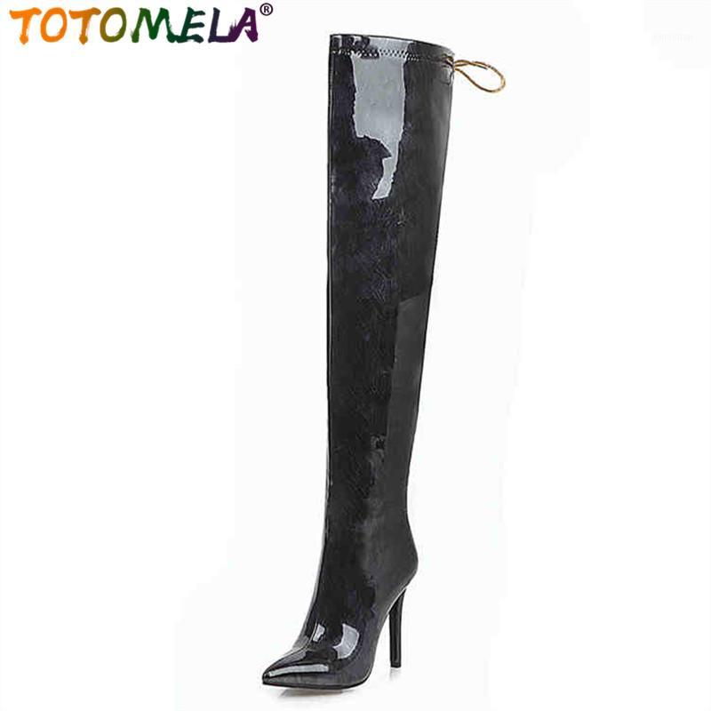 TOTOMELA Plus size 34-43 New pu patent leather women boots stiletto high heels sexy over the knee boots female thigh high1, Red
TOTOMELA Plus size 34-43 New pu patent leather women boots stiletto high heels sexy over the knee boots female thigh high1, Red