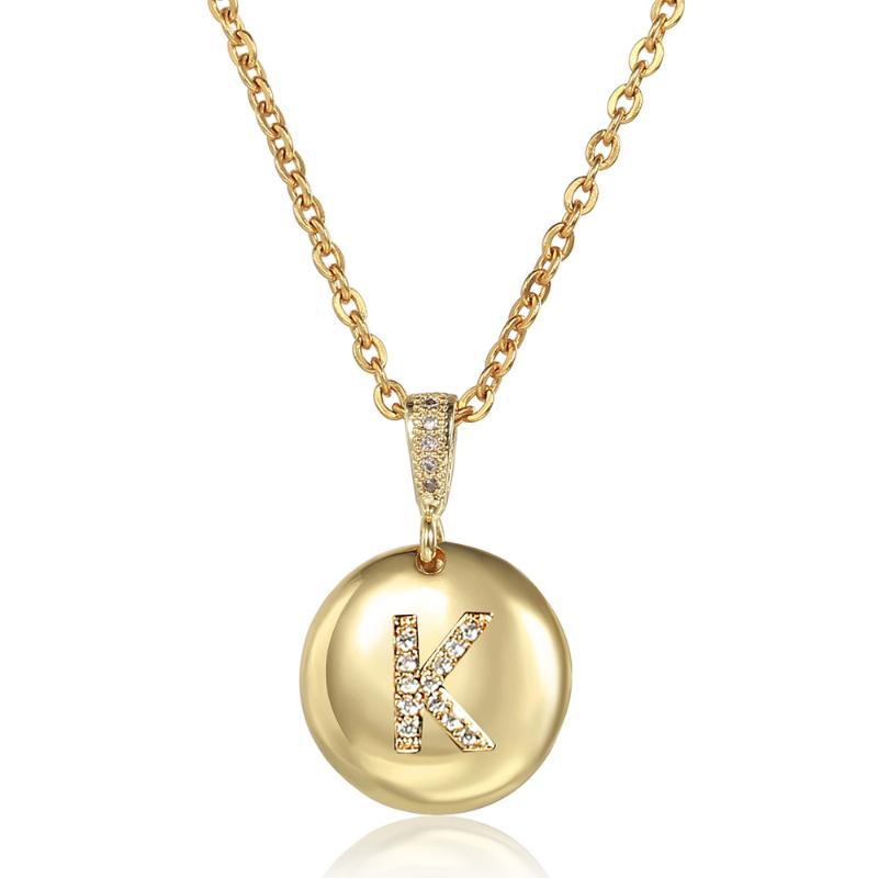 2020 New Initial A-Z Letter Round Charm Necklace for Women Girls Yellow Gold Copper CZ Personal Name Jewelry Rolo Chain GP423A
2020 New Initial A-Z Letter Round Charm Necklace for Women Girls Yellow Gold Copper CZ Personal Name Jewelry Rolo Chain GP423A
