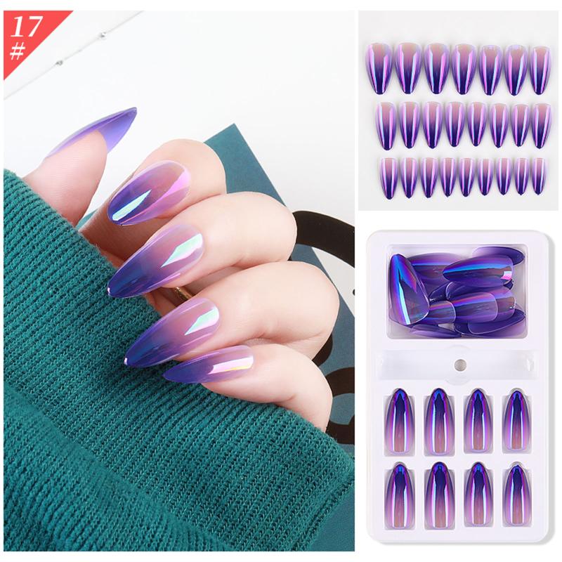 24Pcs Wearable Stiletto False Nails Full Cover Manicure Tool Colorful Gradient Artificial Detachable Manicure Tool Nail Art Tips
24Pcs Wearable Stiletto False Nails Full Cover Manicure Tool Colorful Gradient Artificial Detachable Manicure Tool Nail Art Tips