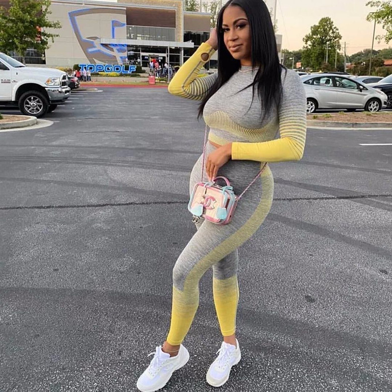 Women solid color outfits fall winter clothing tracksuits hoodies crop yoga two piece set casual plus size 2XL sweatsuits