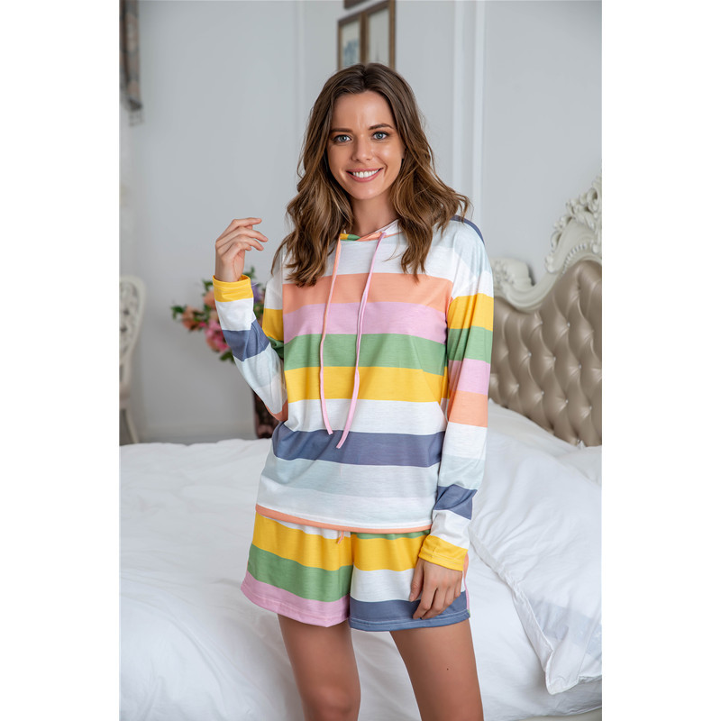 2020 Fashion Women Sleepwear New Arrival Ladies Home Wear Two Pieces Striped Printed Long Sleeve Hoodies + Short Pajamas Plus Size, Style1
2020 Fashion Women Sleepwear New Arrival Ladies Home Wear Two Pieces Striped Printed Long Sleeve Hoodies + Short Pajamas Plus Size, Style1