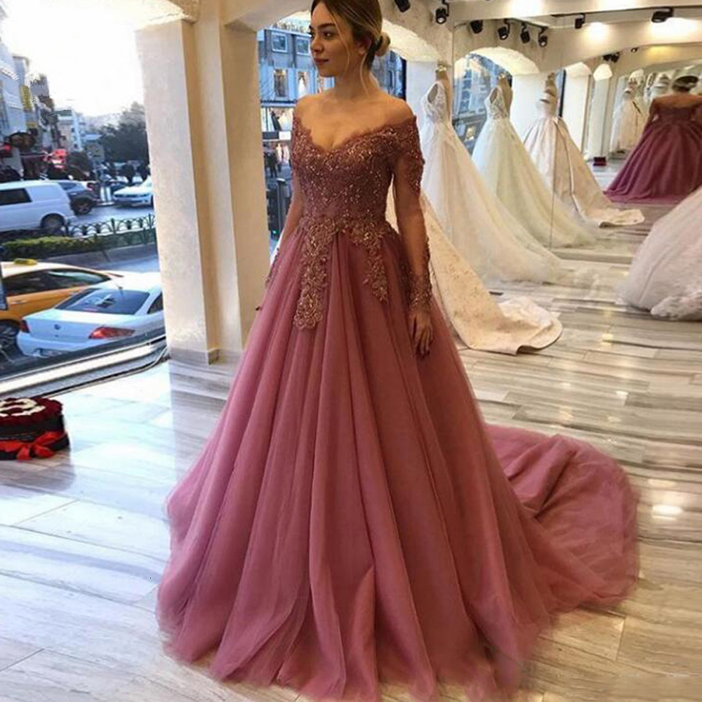 2021 New Pink Dusty Off the Shoulder Sleeves Ball Gowns Lace Frizzy Tulle Line Women's Formal Evening Dress L7KY
2021 New Pink Dusty Off the Shoulder Sleeves Ball Gowns Lace Frizzy Tulle Line Women's Formal Evening Dress L7KY