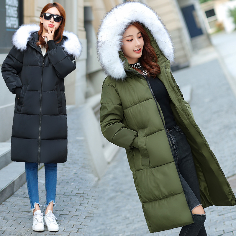 Plus Size 5XL 6XL 7XL Winter Coat Women Hooded Fur Collar Oversize Loose Winter Jacket Women Long Parkas Big Size Down Jacket 201017