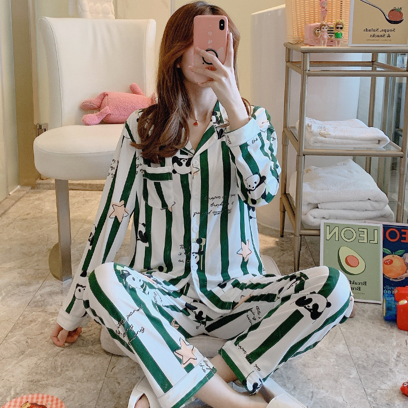 Women Pajamas Sets Lovely Wear Leisure Clothes Personality Autumn Long Sleeved Women Pajamas for Women Pyjamas Sets Nightwear Pj 201027