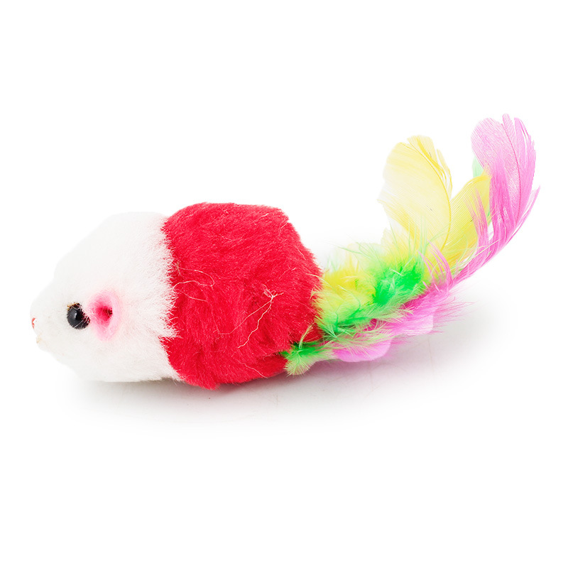 Colorful Cat Toy Lovely Mouse For Cats Dogs Funny Fun Playing Contain Caip Toys Pet Supplies