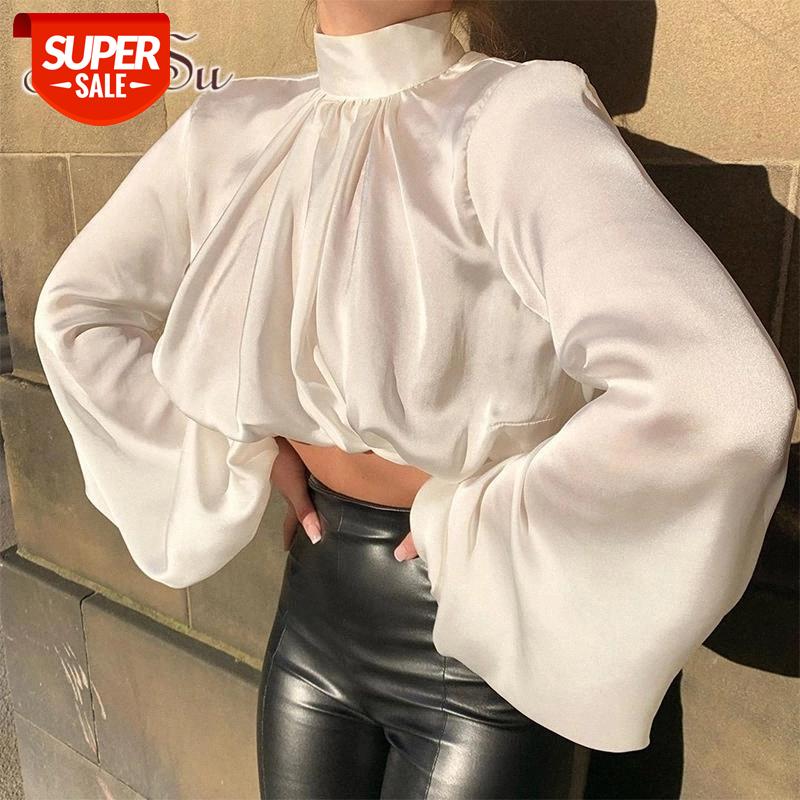 ArtSu Ruched Turtle Neck Satin Top Tee Shirt Women Elegant Puff Sleeve Crop T Shirt Ladies Black White T-shirt Office ASTS21391 #2B0J
ArtSu Ruched Turtle Neck Satin Top Tee Shirt Women Elegant Puff Sleeve Crop T Shirt Ladies Black White T-shirt Office ASTS21391 #2B0J