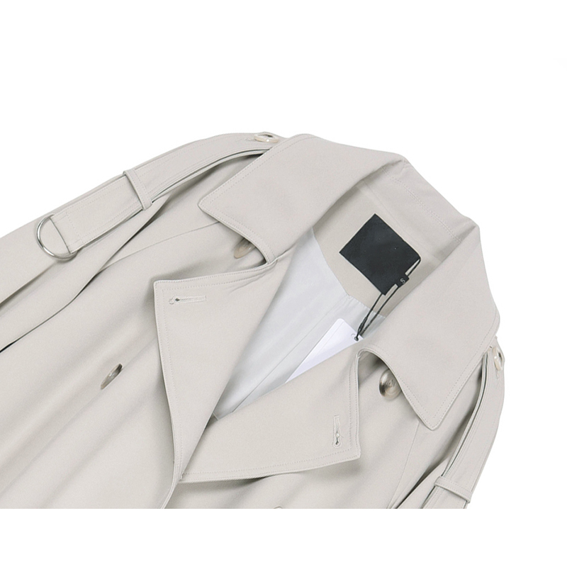 [EAM] New Spring Autumn Lapel Long Sleeve Gray Waist Bandage Big Size Long Windbreaker Women Trench Fashion Tide JR677 201211