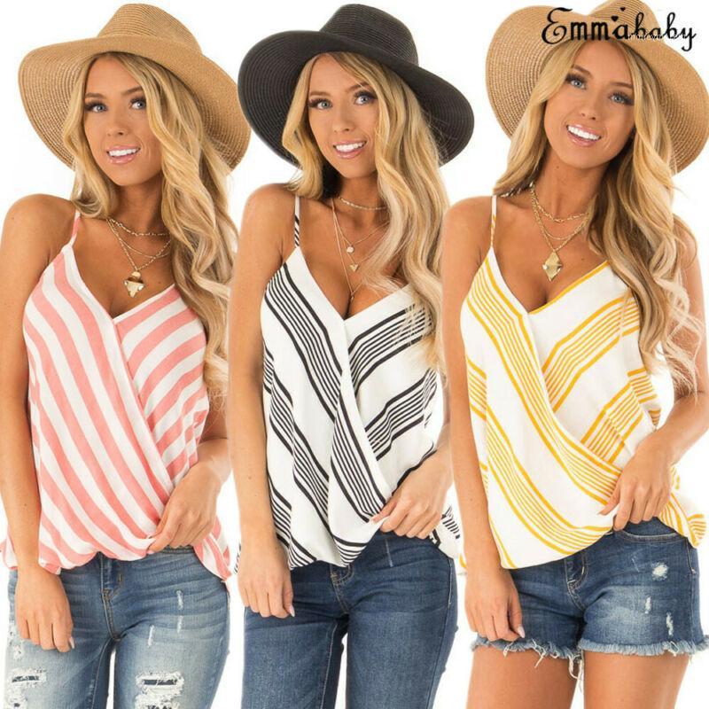 Fashion Women' Vest Sexy Strappy Stripped V Neck Tank Top Cotton Sleeveless Vest Blouse Casual Tank Tops Shirt1, Black
Fashion Women' Vest Sexy Strappy Stripped V Neck Tank Top Cotton Sleeveless Vest Blouse Casual Tank Tops Shirt1, Black