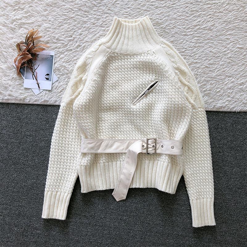 ZCSMLL 2020 Korean round neck solid color knitted pullover loose big size zipper sweater high neck short women's clothing, White
ZCSMLL 2020 Korean round neck solid color knitted pullover loose big size zipper sweater high neck short women's clothing, White