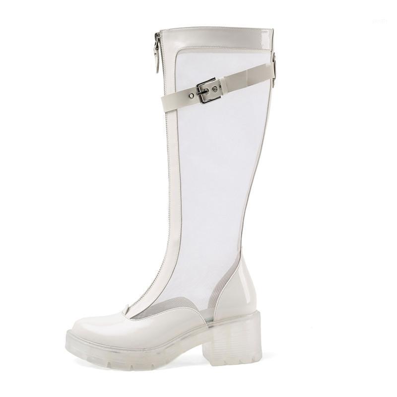 Thick Bottom Knee-High Boots Women Leather Mesh Breathable Thigh High Boots Buckle Strap Zipper Patchwork Heel botas de mujer1, Creamy-white
Thick Bottom Knee-High Boots Women Leather Mesh Breathable Thigh High Boots Buckle Strap Zipper Patchwork Heel botas de mujer1, Creamy-white