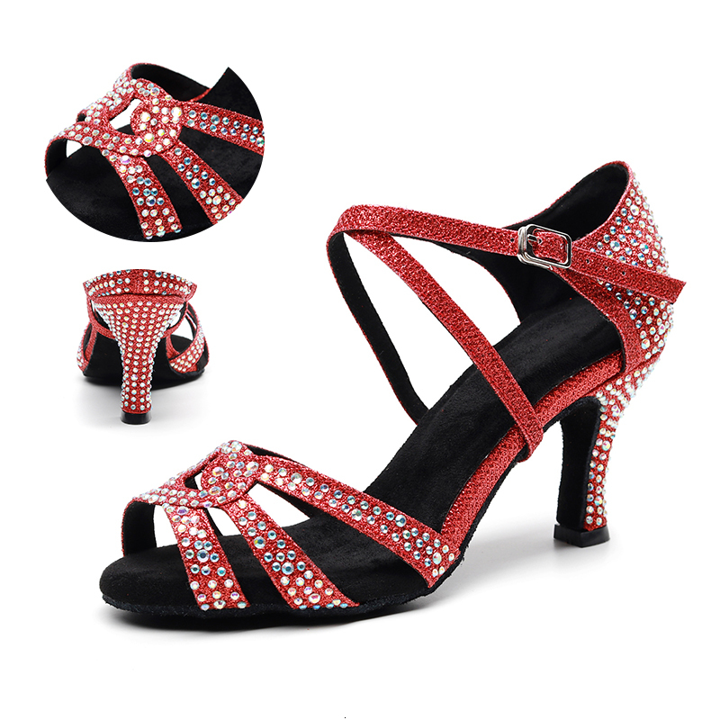 2021 New Girls Rhinestone Latin Red Soft Sole Ballroom Slalsa Dance for Women High Heel Tango Latino Dancing Shoes 14su, Red-5cm
2021 New Girls Rhinestone Latin Red Soft Sole Ballroom Slalsa Dance for Women High Heel Tango Latino Dancing Shoes 14su, Red-5cm
