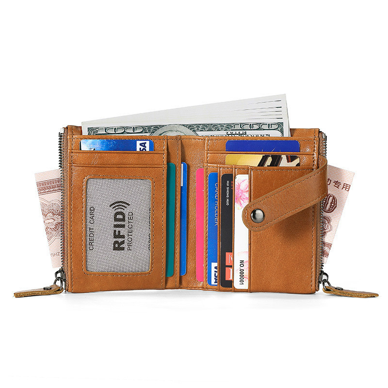 2020 Handbags Genuine Leather Women Wallets and Vintage Non-magnetic Anti-theft Purse Holder of Short Card 2rgu, Brown
2020 Handbags Genuine Leather Women Wallets and Vintage Non-magnetic Anti-theft Purse Holder of Short Card 2rgu, Brown