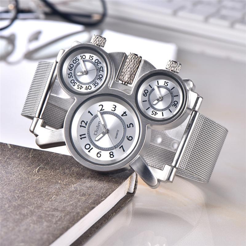 Wristwatches Oulm 1167 Sport Watches Men Three Time Zone Watch Man Quartz Multiple Wristwatch Male Clock, Brown
Wristwatches Oulm 1167 Sport Watches Men Three Time Zone Watch Man Quartz Multiple Wristwatch Male Clock, Brown