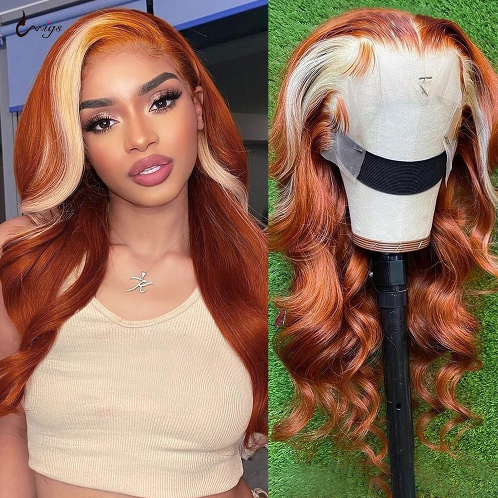 30 Inch Ginger Flower Sheer Lace Front Wig 613 Blonde Body Wavy Color Human Hair Wigs Natural Hairline, Mix color
30 Inch Ginger Flower Sheer Lace Front Wig 613 Blonde Body Wavy Color Human Hair Wigs Natural Hairline, Mix color