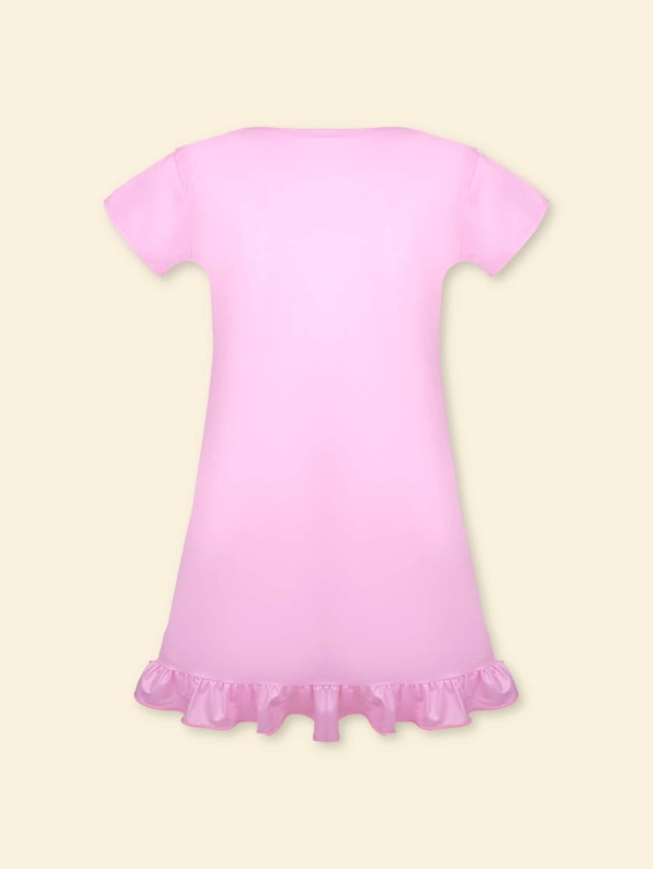 Girls Unicorn Print Ruffle Hem Smock Dress SHE