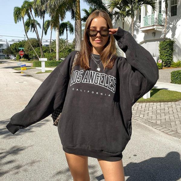 Women Hoodies Sweater Loose Cropped Hoodie Velvet Top Sweatshirt for Girls Women Oversized Sweatshirt Autumn 2021 Hoodies