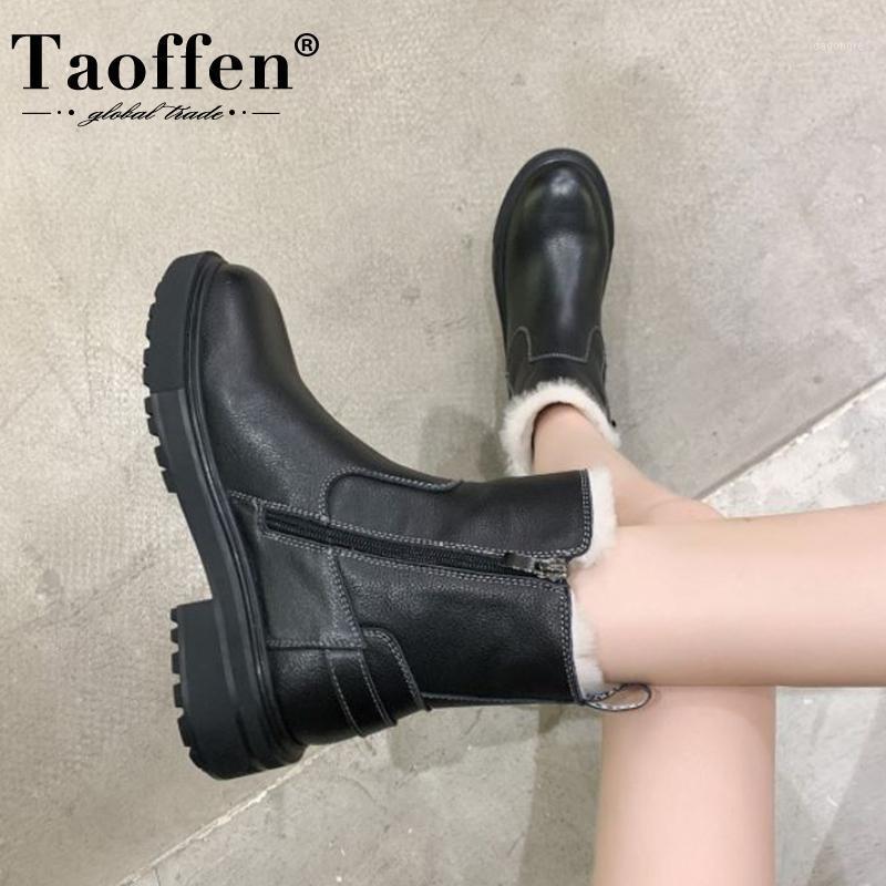 Taoffen Women Snow Boots Real Leather Warm Fur Plush Winter Shoes Woman Buckle Fashion Platform Short Boot Footwear Size 35-391, Black
Taoffen Women Snow Boots Real Leather Warm Fur Plush Winter Shoes Woman Buckle Fashion Platform Short Boot Footwear Size 35-391, Black