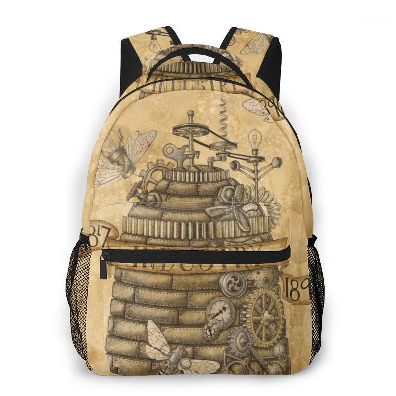 School Bags for Teenage Boys Book Bag Beehive Steampunk Print High School Bag Youth Leisure College1, Black
School Bags for Teenage Boys Book Bag Beehive Steampunk Print High School Bag Youth Leisure College1, Black