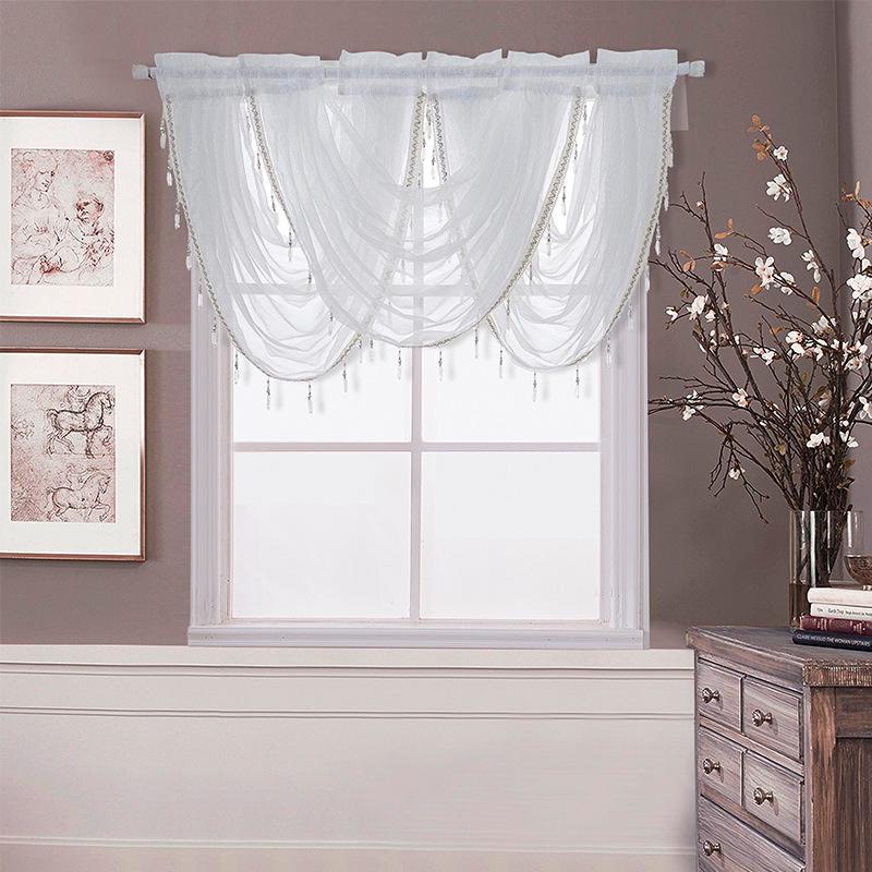 American Pelmet White Waterfall Valance Silver Wire Thin Tulle Coffee Short Curtains Drape Kitchen Curtain Vintage Window
American Pelmet White Waterfall Valance Silver Wire Thin Tulle Coffee Short Curtains Drape Kitchen Curtain Vintage Window
