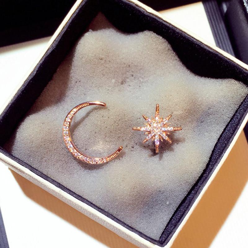 Korean Hot Sale Asymmetry Moon Star Women Earrings Elegant Bling Shine Zirconia High QualityStud Earring Birthday Gift Jewelry
Korean Hot Sale Asymmetry Moon Star Women Earrings Elegant Bling Shine Zirconia High QualityStud Earring Birthday Gift Jewelry