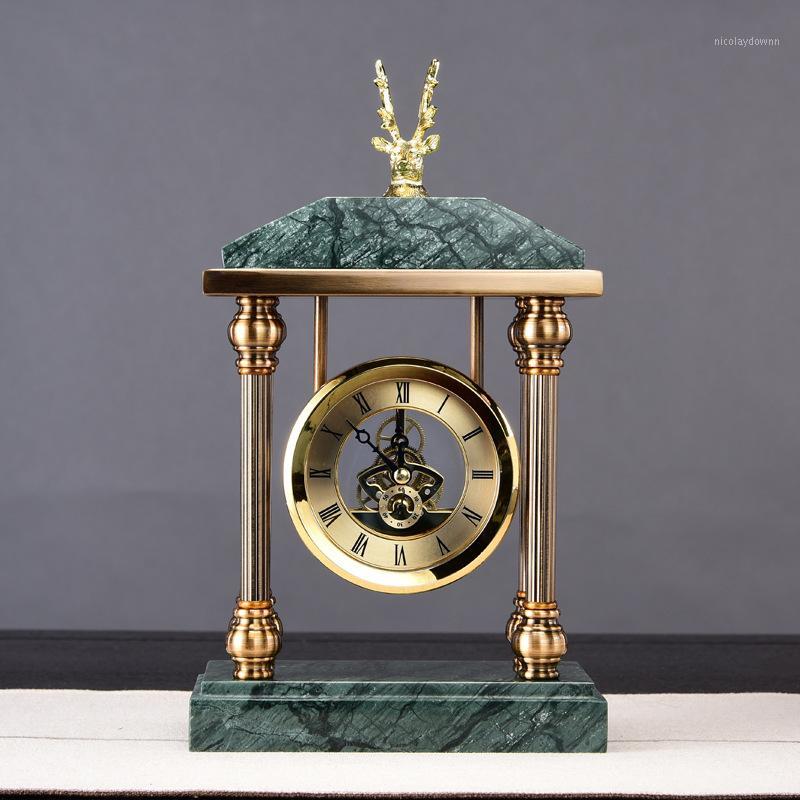 European Copper Bell Table Clock Home Office Restaurant Decor Creative Deer Clock Mute Quartz Ornaments Model Room Decor LA221 
European Copper Bell Table Clock Home Office Restaurant Decor Creative Deer Clock Mute Quartz Ornaments Model Room Decor LA221