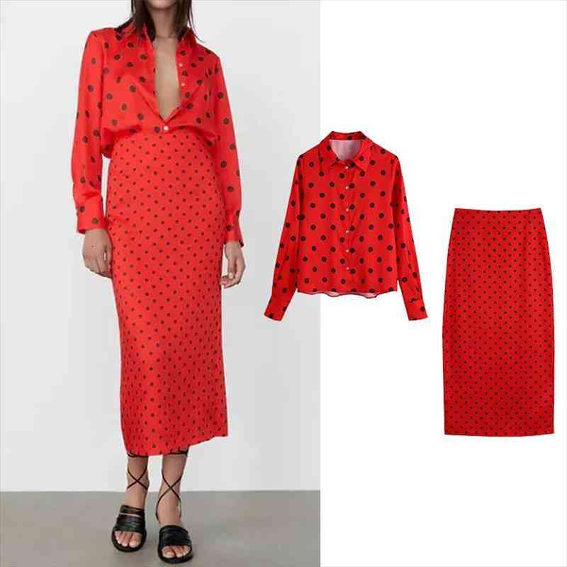 Za Skirts Womens Suit Fashion Polka Dot Printing Shirt Top high Waisted Midi Skirt Two Piece Set Casual Clothing, White
Za Skirts Womens Suit Fashion Polka Dot Printing Shirt Top high Waisted Midi Skirt Two Piece Set Casual Clothing, White