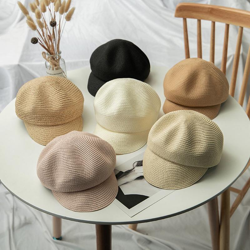 Women Baseball Caps Handmade Natural Raffia Straw Hat Cap Berets Equestrian Hat Summer Sun Adjustable Breathable Beach, F0215-4
Women Baseball Caps Handmade Natural Raffia Straw Hat Cap Berets Equestrian Hat Summer Sun Adjustable Breathable Beach, F0215-4