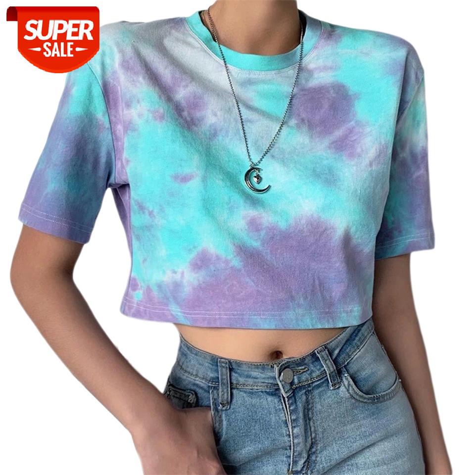 New Fashion Women Colorful Tie Dye Crop Top T-shirts Round Neck Short Sleeve Ins Popular Pullover Short Tees Tops #8I3j, White
New Fashion Women Colorful Tie Dye Crop Top T-shirts Round Neck Short Sleeve Ins Popular Pullover Short Tees Tops #8I3j, White