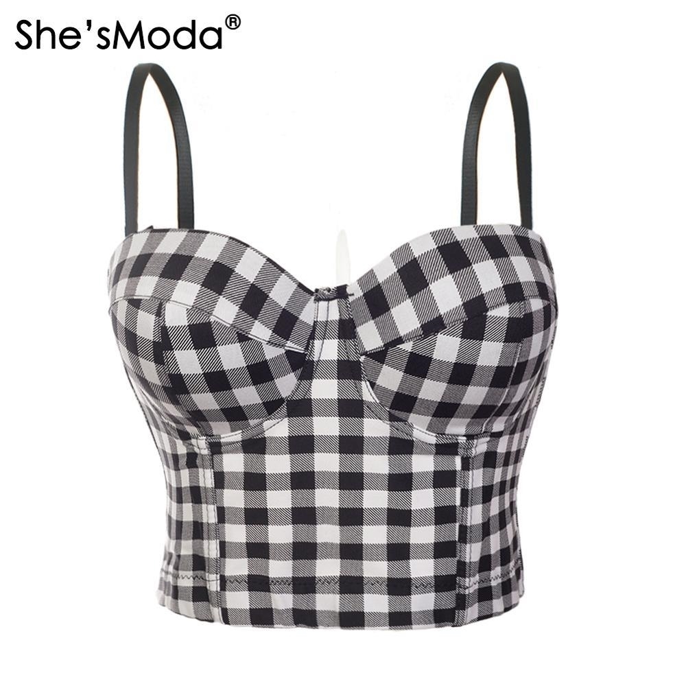 She'sModa Cotton Plaid Bustier Push Up Night Club Bralette Women's Floral Bra Cropped Top Vest Corset Plus Size LJ200818, Red
She'sModa Cotton Plaid Bustier Push Up Night Club Bralette Women's Floral Bra Cropped Top Vest Corset Plus Size LJ200818, Red
